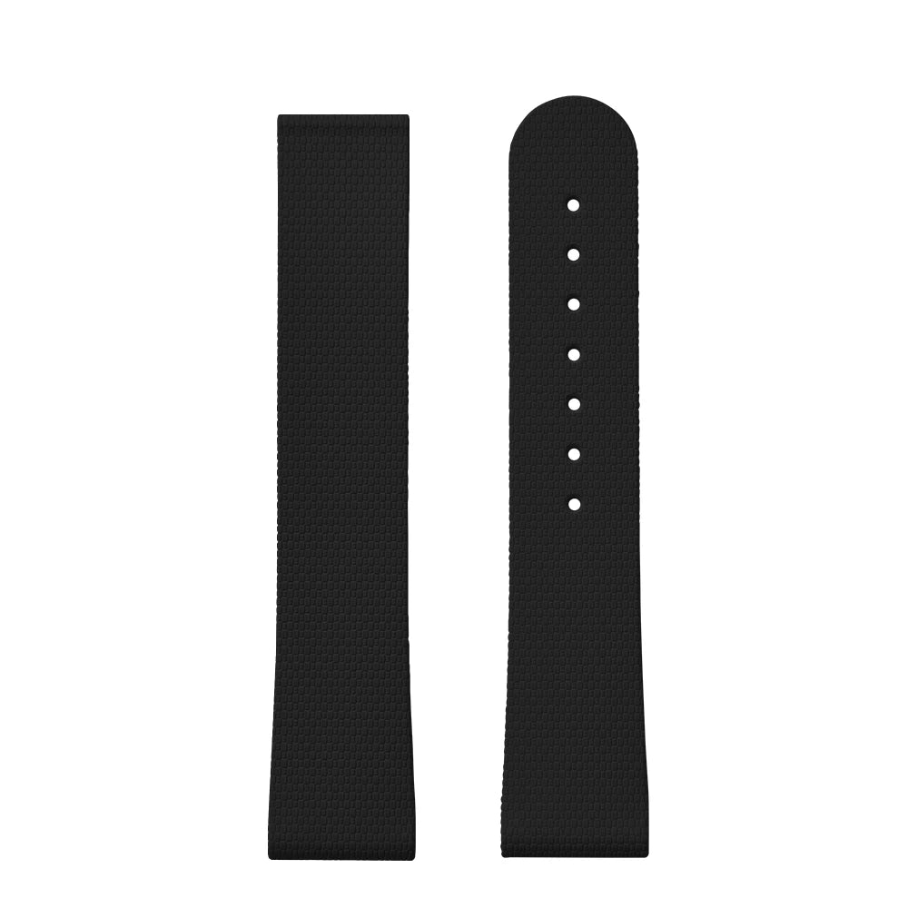 Premium Grade Soft Rubber Strap with Quick Release Deployment Clasp — Palette Colorway Black with No Buckle