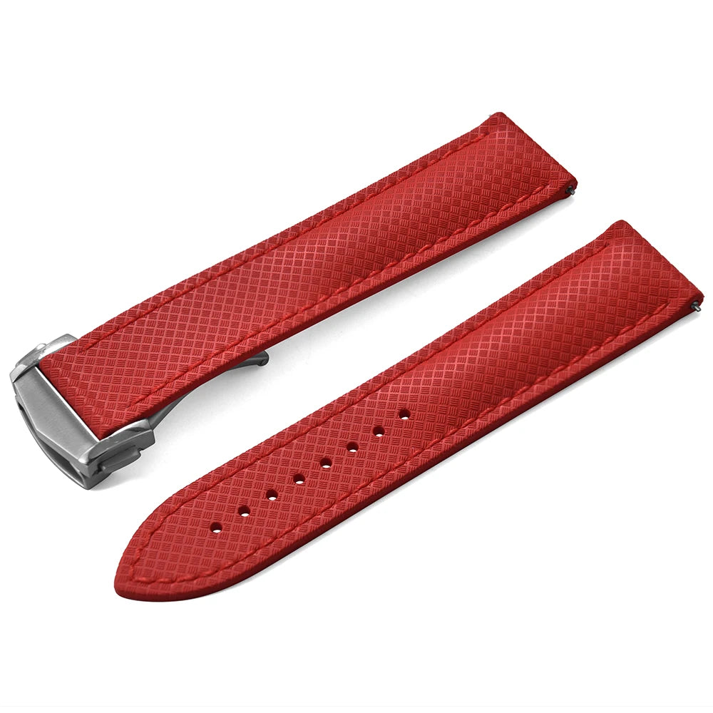 Premium Grade Soft-Textured Rubber Strap with Quick Release Deployment Clasp