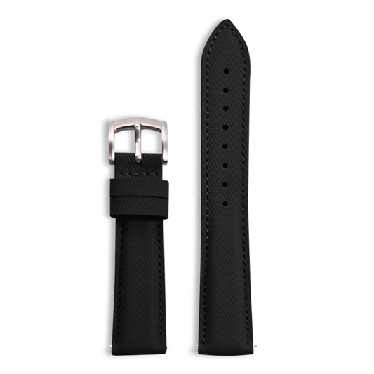 Classic Nylon Watch Strap with Quick Release Black with Silver Buckle