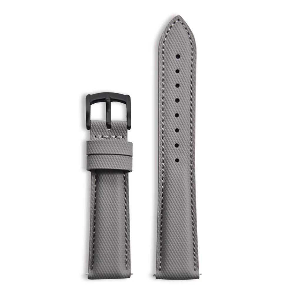 Classic Nylon Watch Strap with Quick Release Gray with Black Buckle