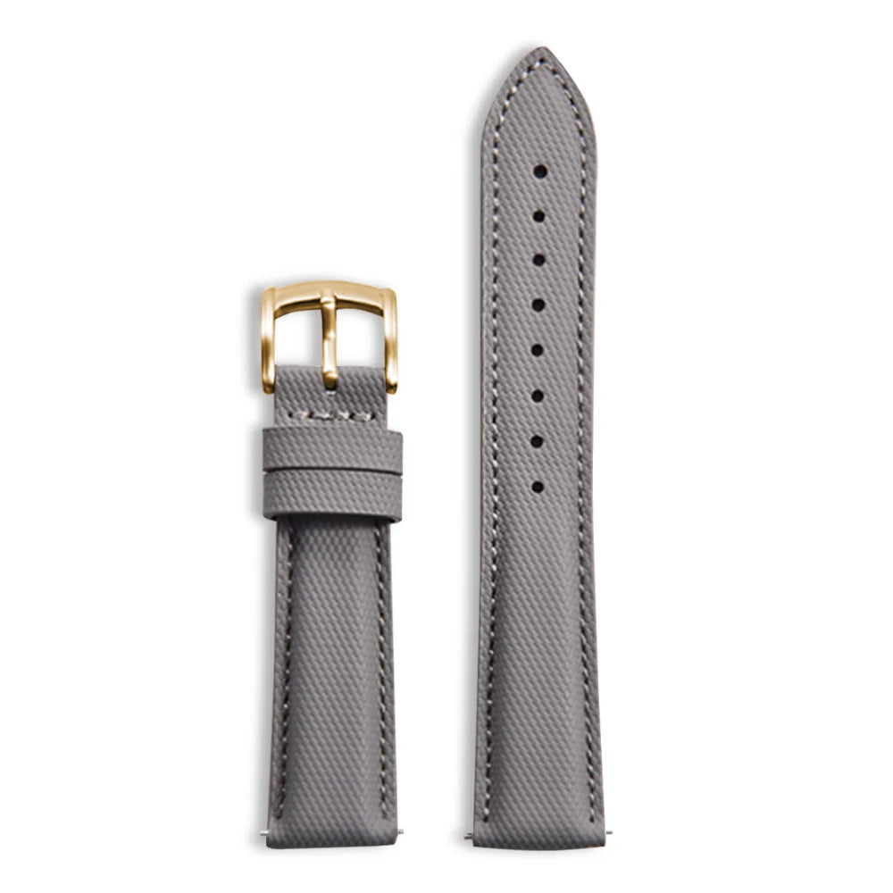Classic Nylon Watch Strap with Quick Release Gray with Gold Buckle