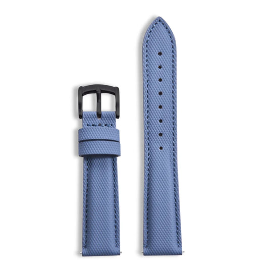 Classic Nylon Watch Strap with Quick Release Light Blue with Black Buckle
