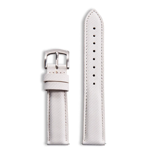 Classic Nylon Watch Strap with Quick Release White with Silver Buckle