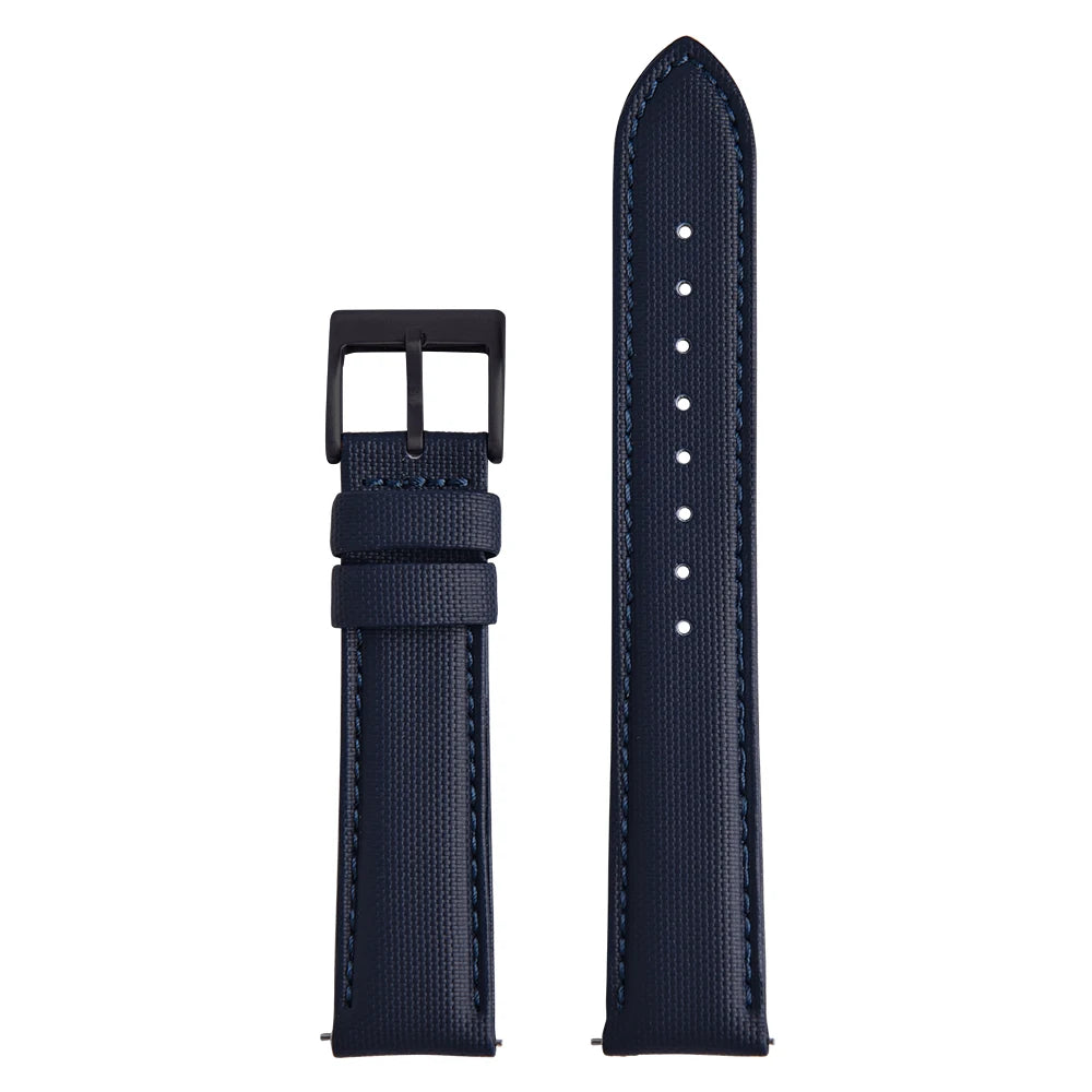 Classic Sailcloth Watch Strap with Quick Release Pin Buckle Dark Navy Black