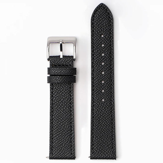Classic Textured Leather Strap with Quick Release Pin Buckle White