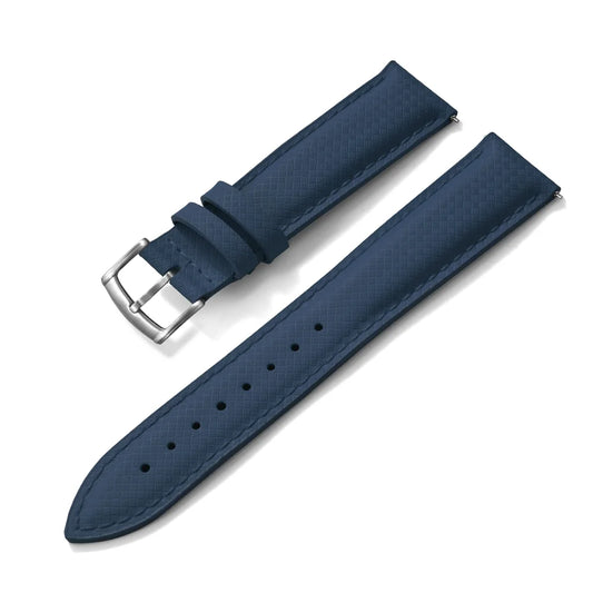Hybrid FKM Sailcloth Leather and Rubber Navy Strap with Pin Buckle