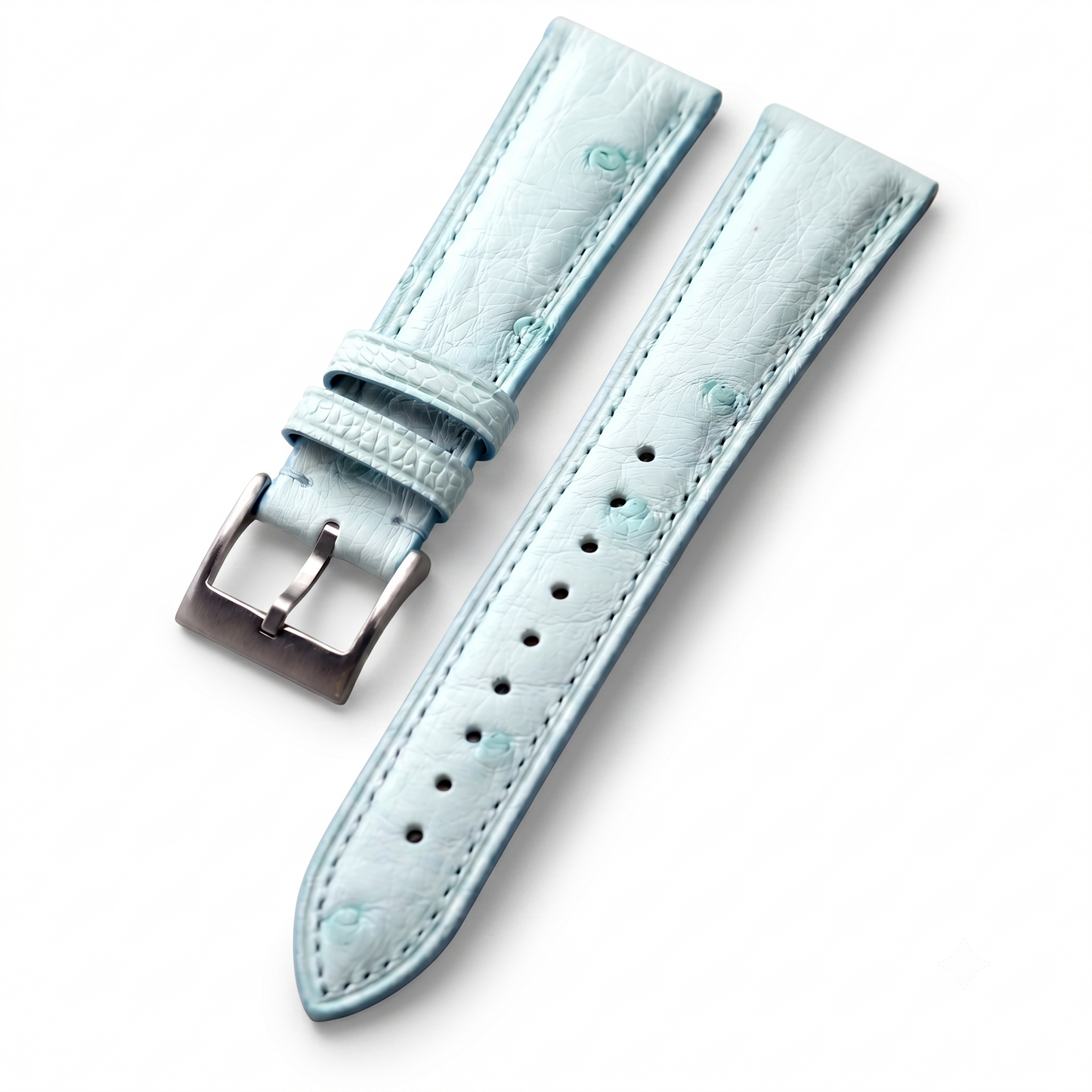 Premium Ostrich Leather Watch Strap with Quick Release Pin Buckle
