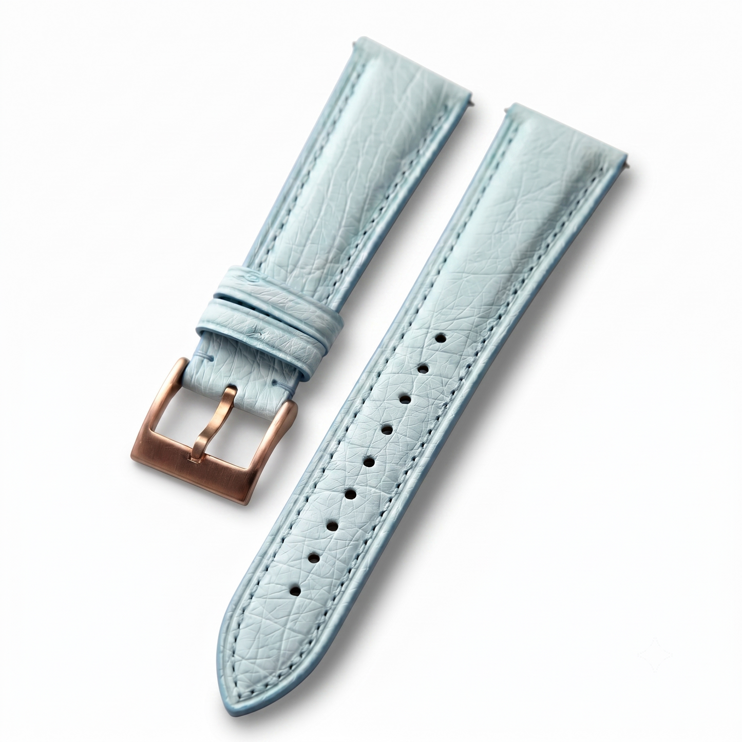 Premium Ostrich Leather Watch Strap with Quick Release Pin Buckle