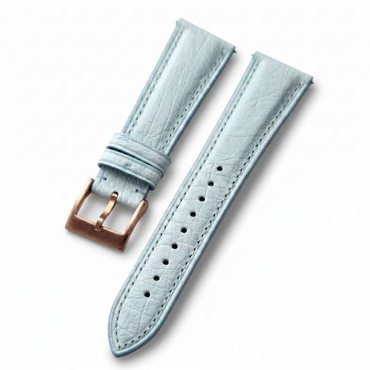 Premium Ostrich Leather Watch Strap with Quick Release Pin Buckle