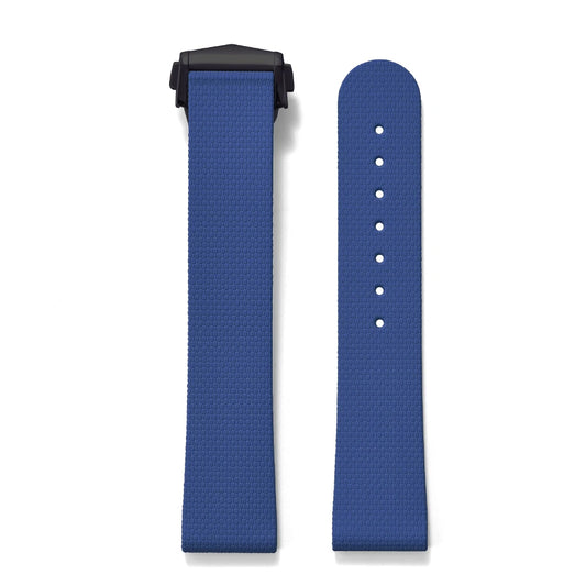 Premium Grade Soft Rubber Strap with Quick Release Deployment Clasp — Palette Colorway Blue with Black Buckle
