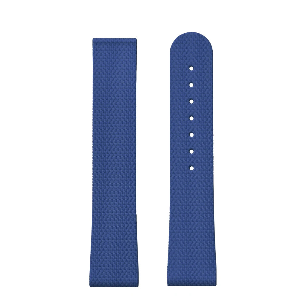 Premium Grade Soft Rubber Strap with Quick Release Deployment Clasp — Palette Colorway Blue with No Buckle