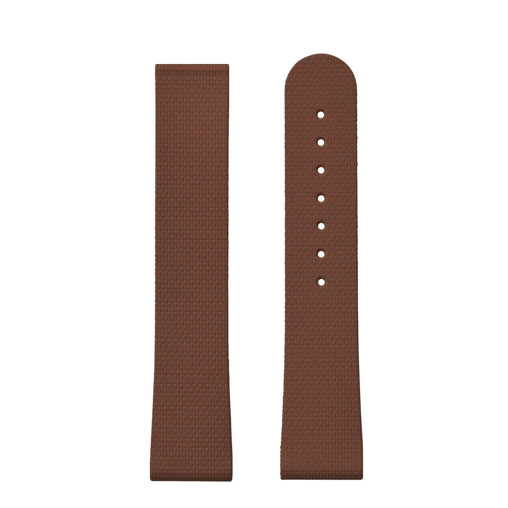 Premium Grade Soft Rubber Strap with Quick Release Deployment Clasp — Palette Colorway Brown with No Buckle