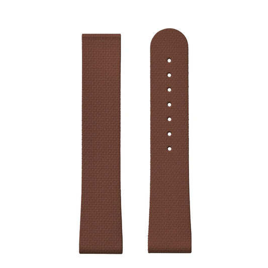 Premium Grade Soft Rubber Strap with Quick Release Deployment Clasp — Palette Colorway Brown with No Buckle