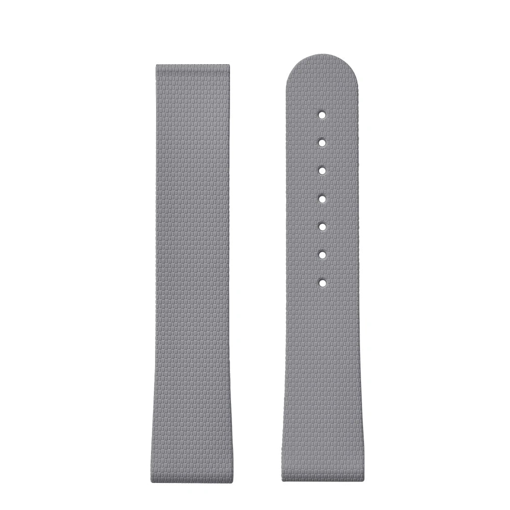 Premium Grade Soft Rubber Strap with Quick Release Deployment Clasp — Palette Colorway Gray with No Buckle
