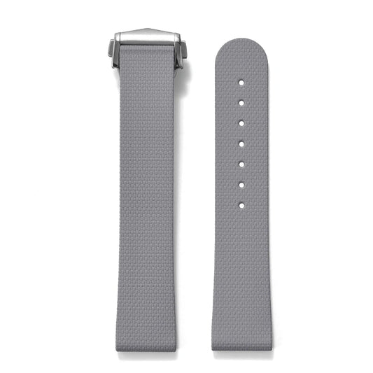Premium Grade Soft Rubber Strap with Quick Release Deployment Clasp — Palette Colorway Gray with Silver Buckle