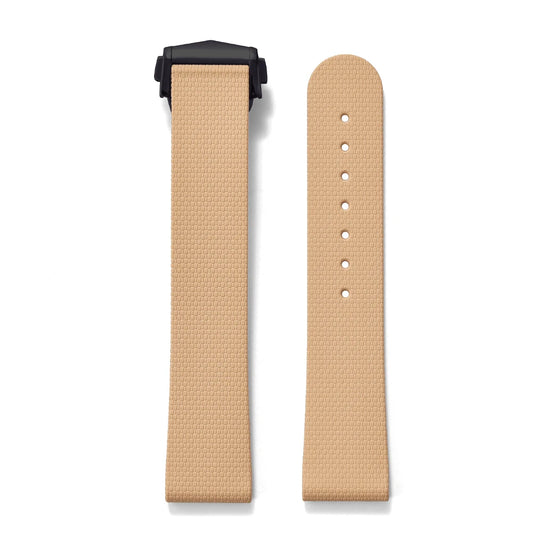 Premium Grade Soft Rubber Strap with Quick Release Deployment Clasp — Palette Colorway Khaki with Black Buckle