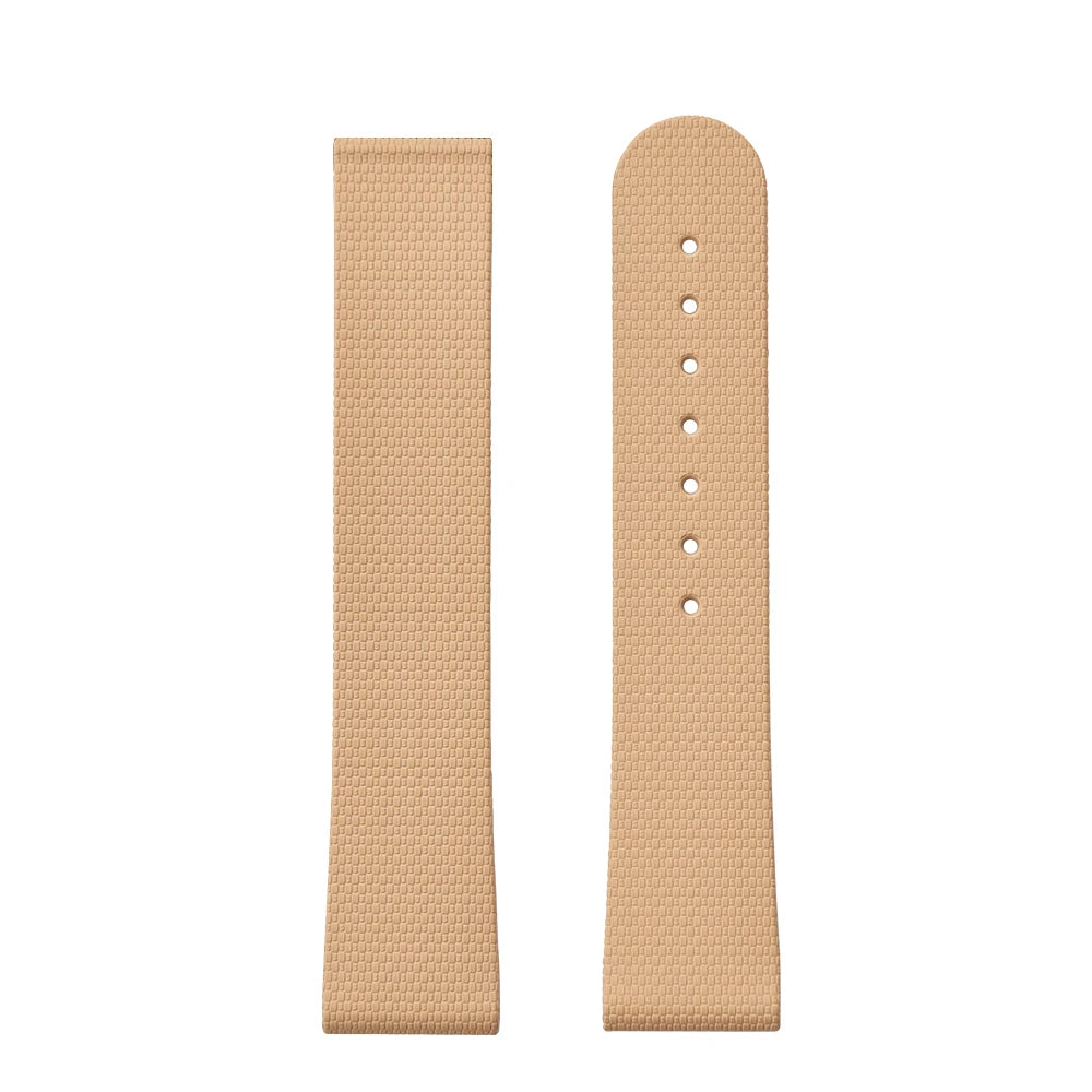 Premium Grade Soft Rubber Strap with Quick Release Deployment Clasp — Palette Colorway Khaki with No Buckle