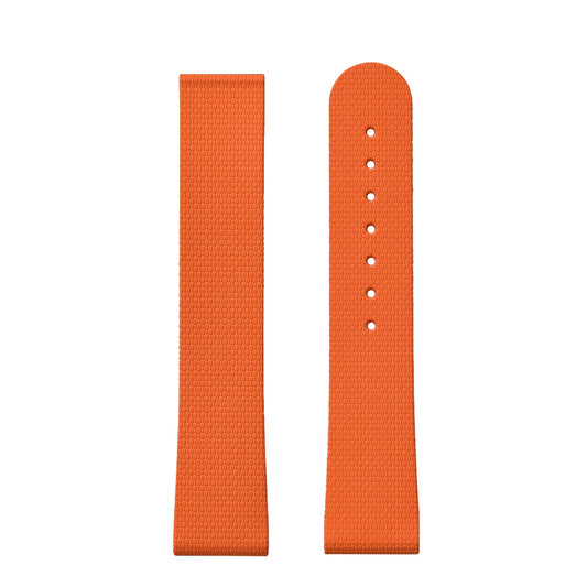 Premium Grade Soft Rubber Strap with Quick Release Deployment Clasp — Palette Colorway Orange with No Buckle
