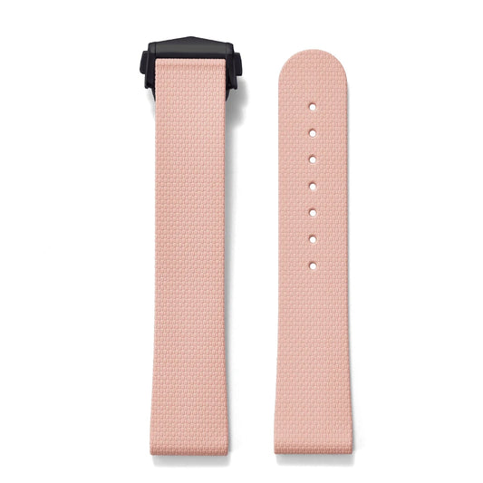 Premium Grade Soft Rubber Strap with Quick Release Deployment Clasp — Palette Colorway Pink with Black Buckle