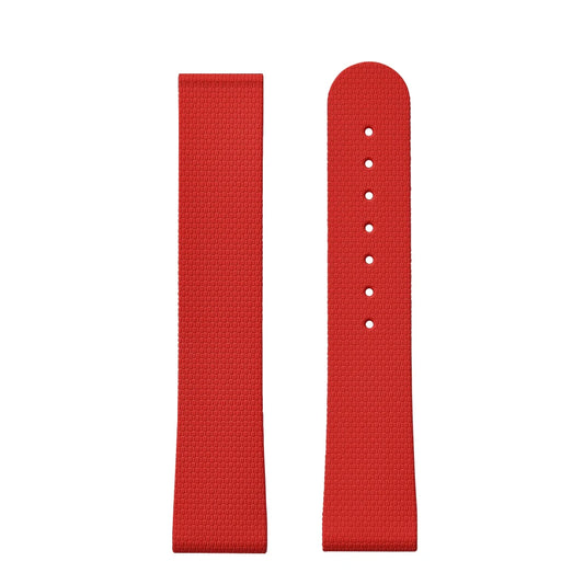 Premium Grade Soft Rubber Strap with Quick Release Deployment Clasp — Palette Colorway Red with No Buckle