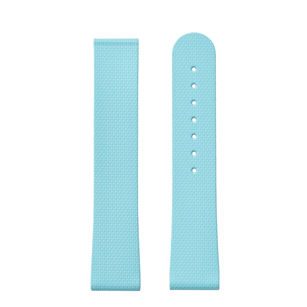 Premium Grade Soft Rubber Strap with Quick Release Deployment Clasp — Palette Colorway Sky Blue with No Buckle