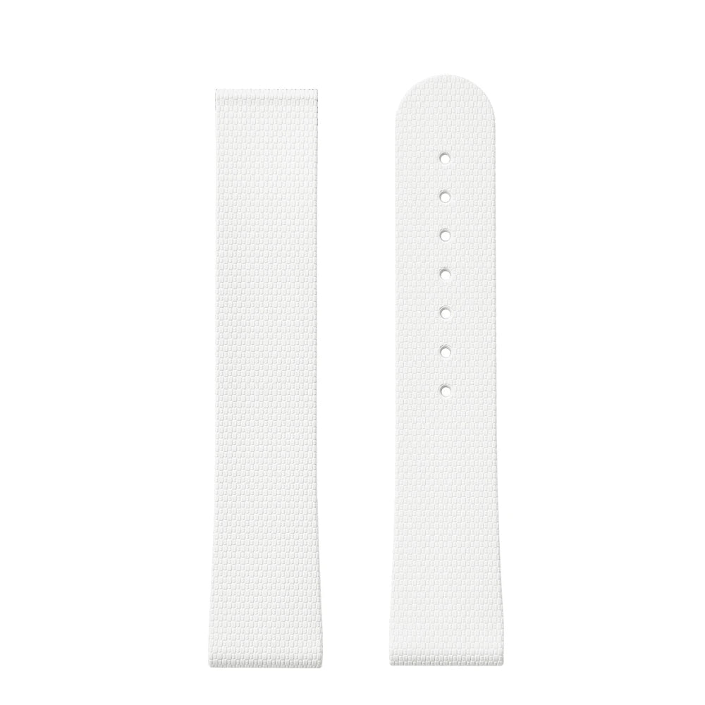 Premium Grade Soft Rubber Strap with Quick Release Deployment Clasp — Palette Colorway White with No Buckle