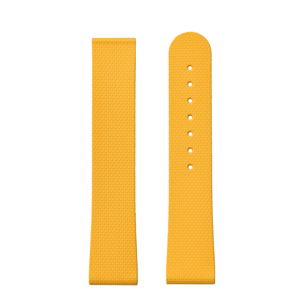 Premium Grade Soft Rubber Strap with Quick Release Deployment Clasp — Palette Colorway Yellow with No Buckle