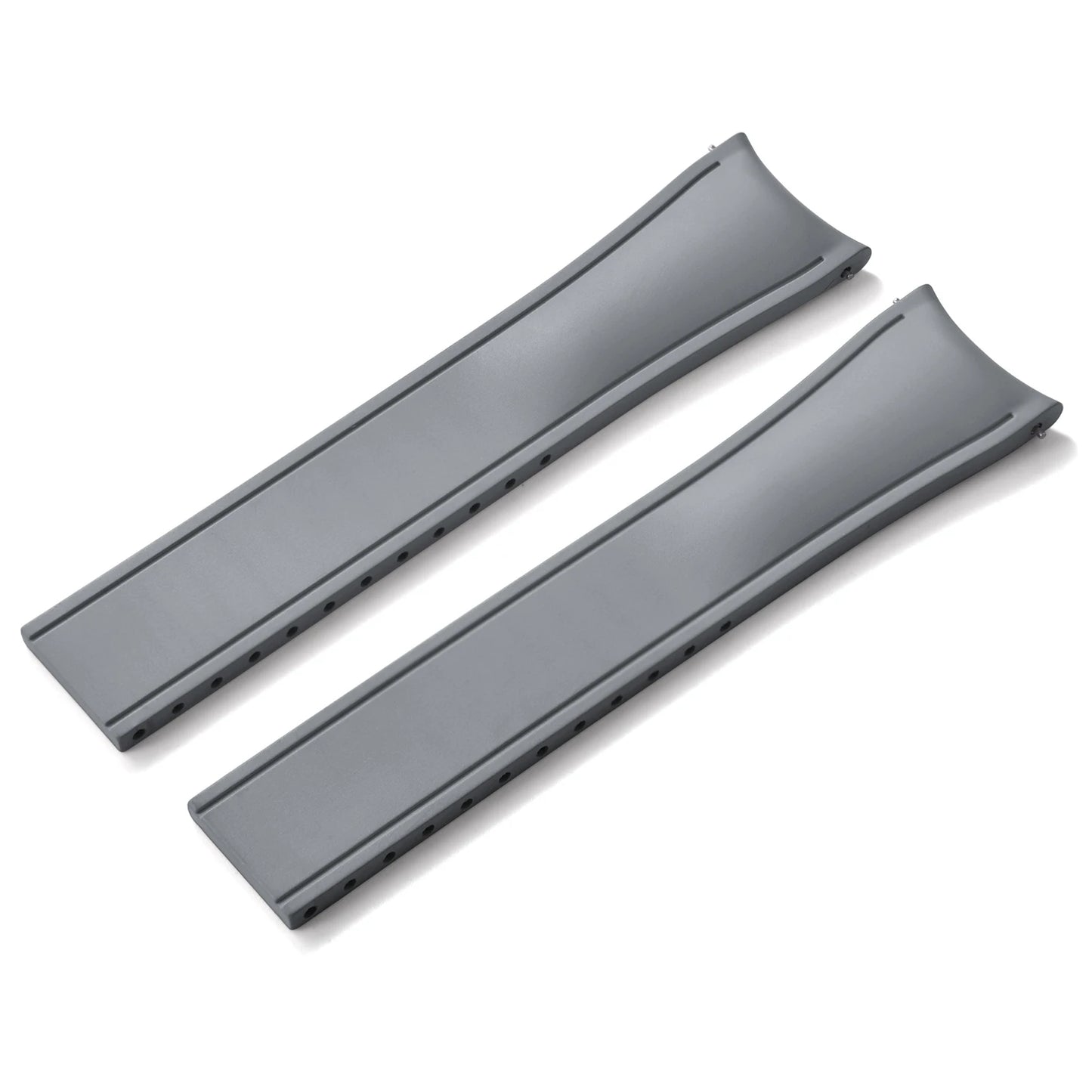 Premium Rubber CTS Curved Strap with Quick Release Butterfly Buckle Gray with No Buckle