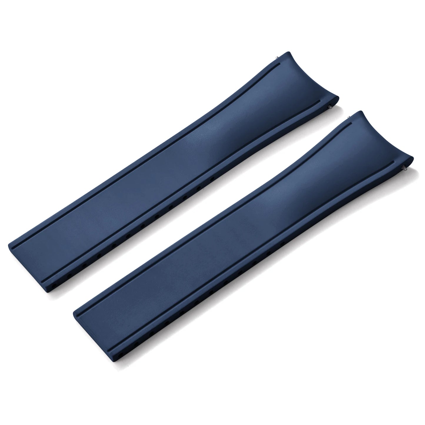 Premium Rubber CTS Curved Strap with Quick Release Butterfly Buckle Navy with No Buckle