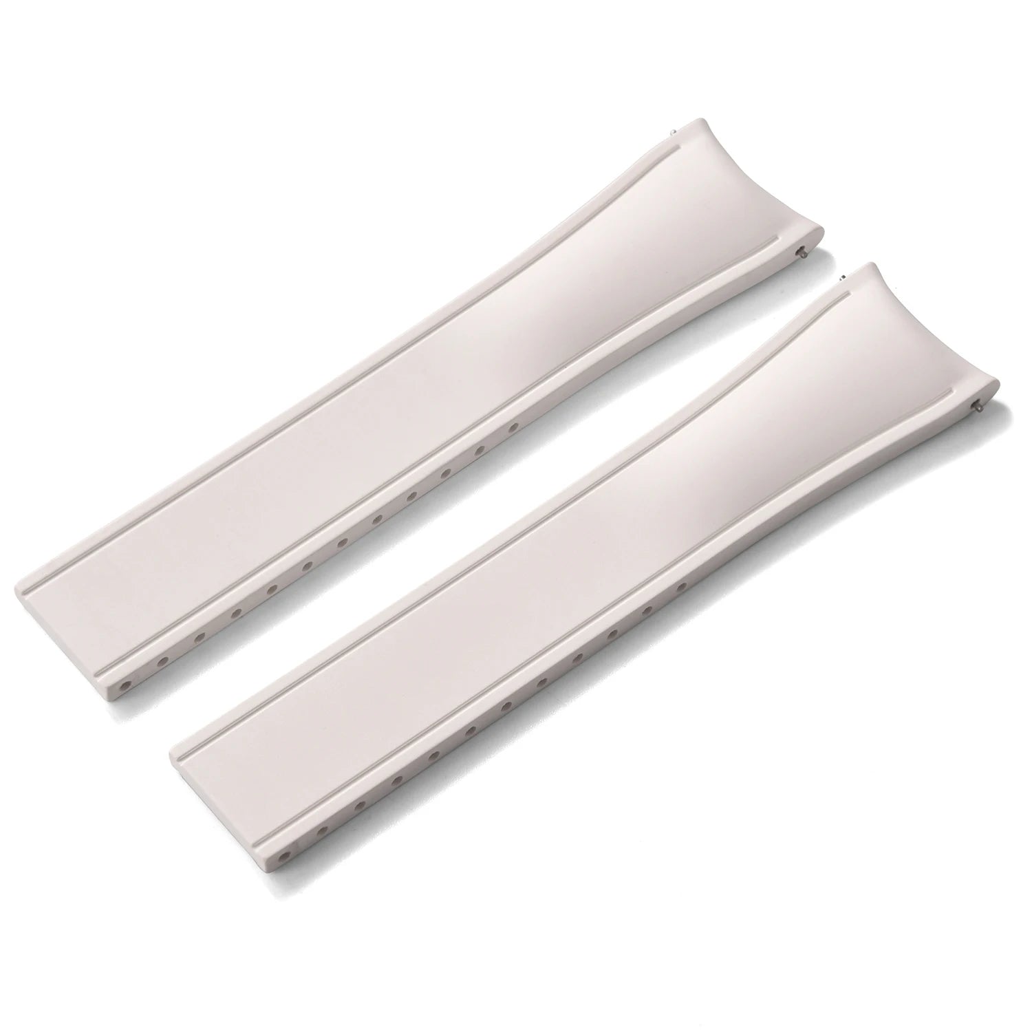 Premium Rubber CTS Curved Strap with Quick Release Butterfly Buckle White with No Buckle