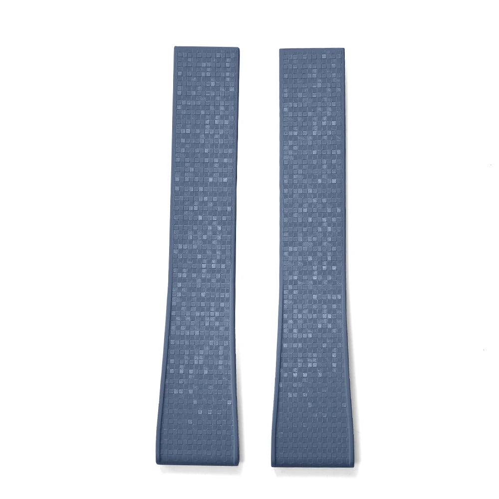 Premium Rubber CTS Mosaic Strap with Quick Release Butterfly Buckle Light Blue Strap No Buckle