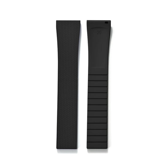 Premium Textured Rubber CTS Strap with Quick Release Butterfly Buckle Black