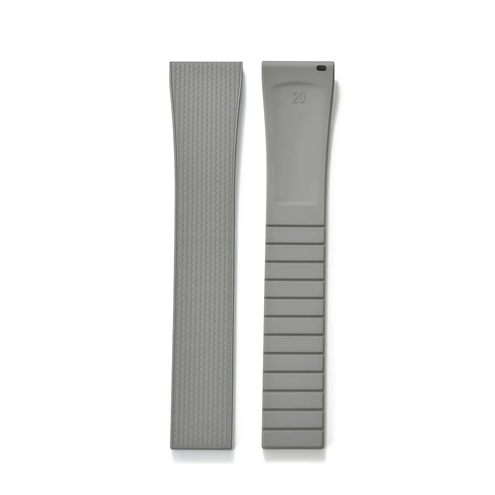 Premium Textured Rubber CTS Strap with Quick Release Butterfly Buckle Gray