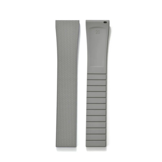 Premium Textured Rubber CTS Strap with Quick Release Butterfly Buckle Gray