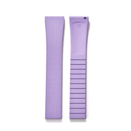 Premium Textured Rubber CTS Strap with Quick Release Butterfly Buckle - Lavender / Silver Buckle / 20mm
