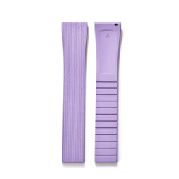 Premium Textured Rubber CTS Strap with Quick Release Butterfly Buckle - Lavender / Silver Buckle / 20mm - image 1