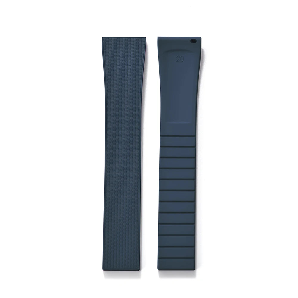Premium Textured Rubber CTS Strap with Quick Release Butterfly Buckle Navy