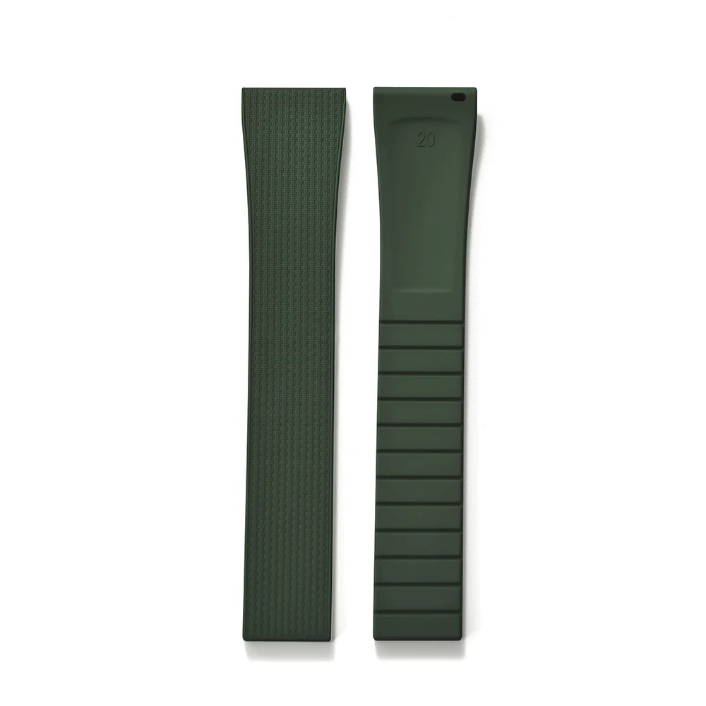 Premium Textured Rubber CTS Strap with Quick Release Butterfly Buckle Olive