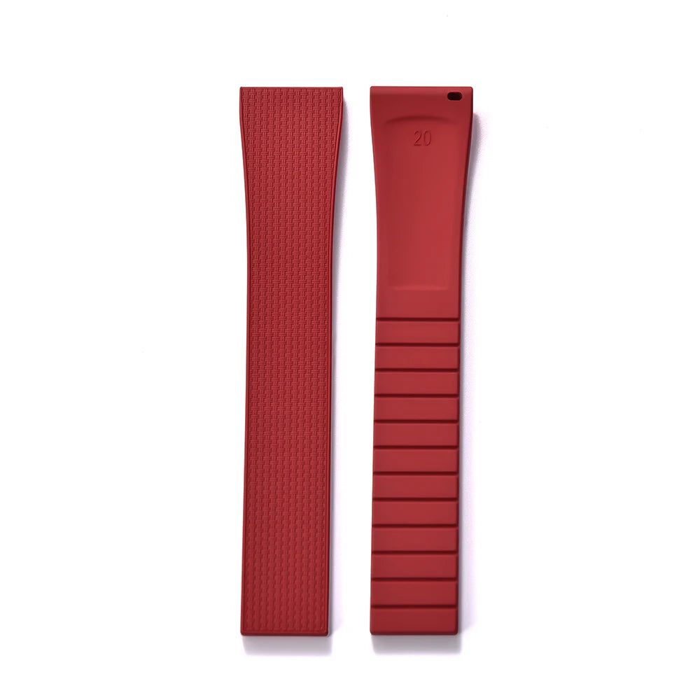 Premium Textured Rubber CTS Strap with Quick Release Butterfly Buckle Red