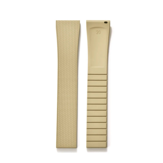 Premium Textured Rubber CTS Strap with Quick Release Butterfly Buckle Sand