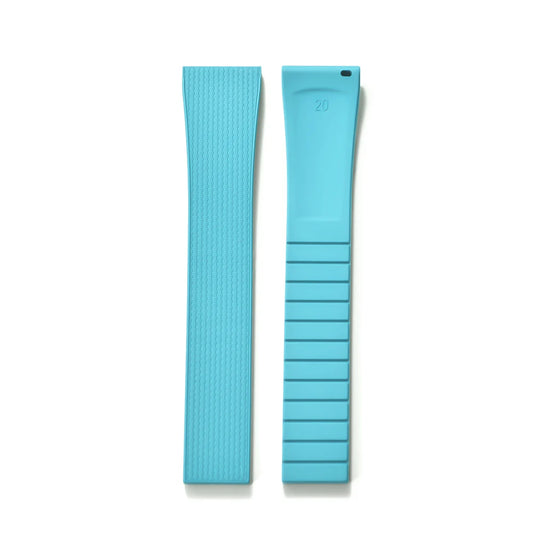 Premium Textured Rubber CTS Strap with Quick Release Butterfly Buckle Sky Blue