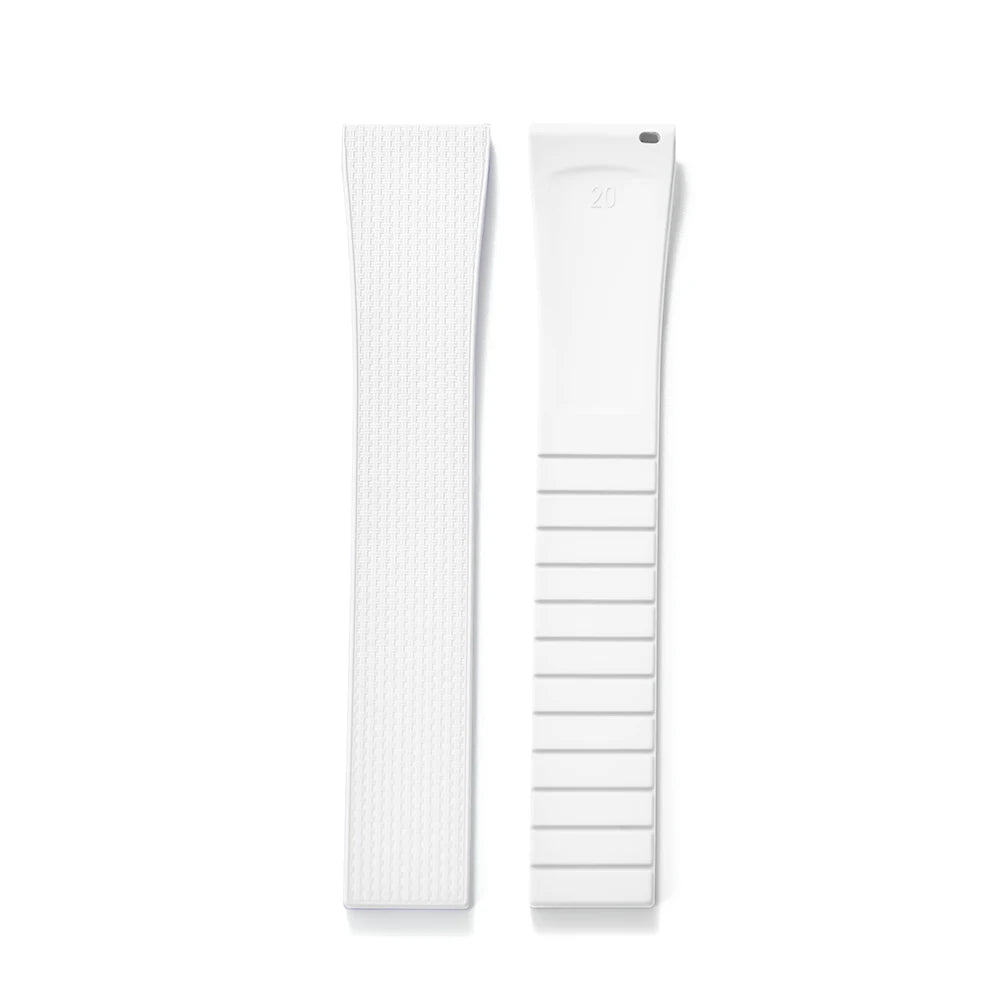 Premium Textured Rubber CTS Strap with Quick Release Butterfly Buckle White