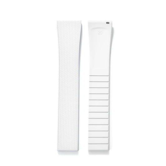 Premium Textured Rubber CTS Strap with Quick Release Butterfly Buckle White