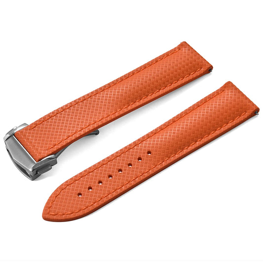 Premium Grade Soft-Textured Rubber Strap with Quick Release Deployment Clasp