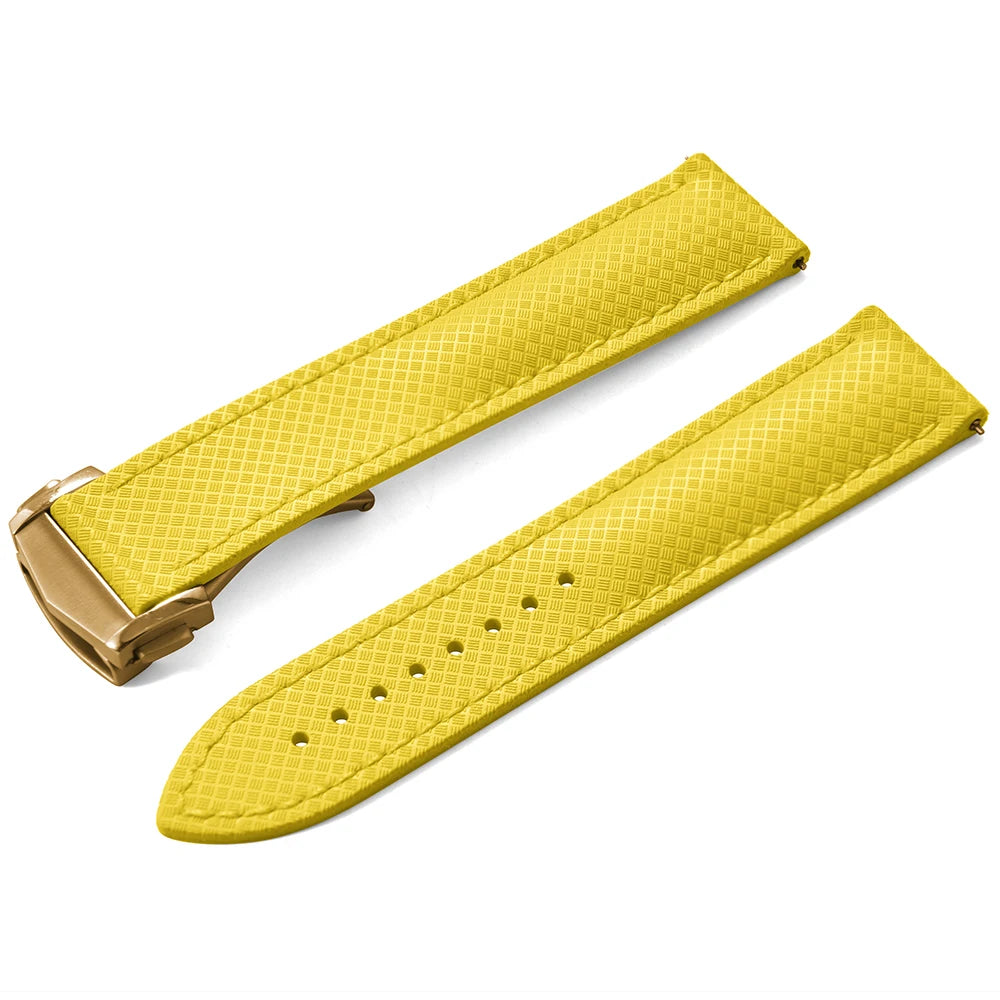 Premium Grade Soft-Textured Rubber Strap with Quick Release Deployment Clasp