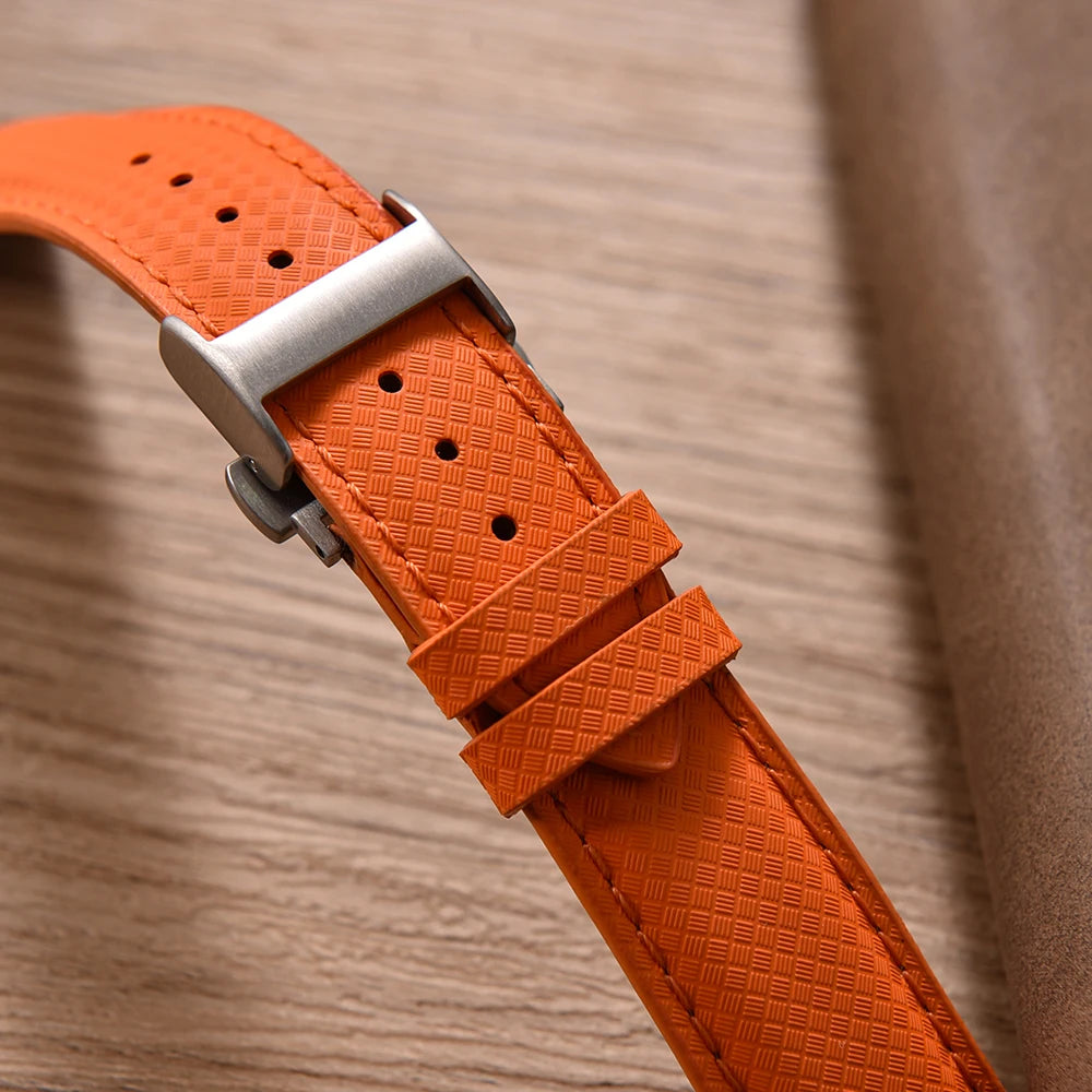 Modern Sailcloth Rubber Base Strap with Quick Release Butterfly Clasp