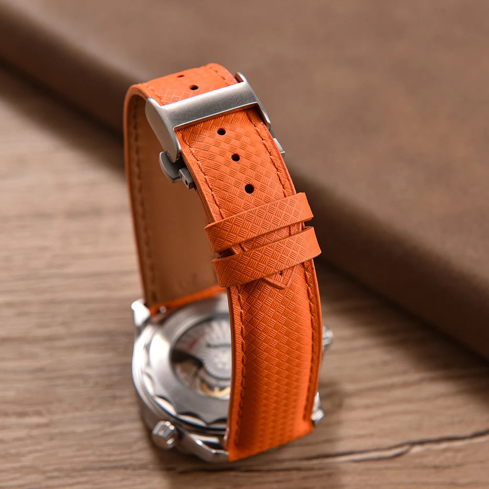 Modern Sailcloth Rubber Base Strap with Quick Release Butterfly Clasp