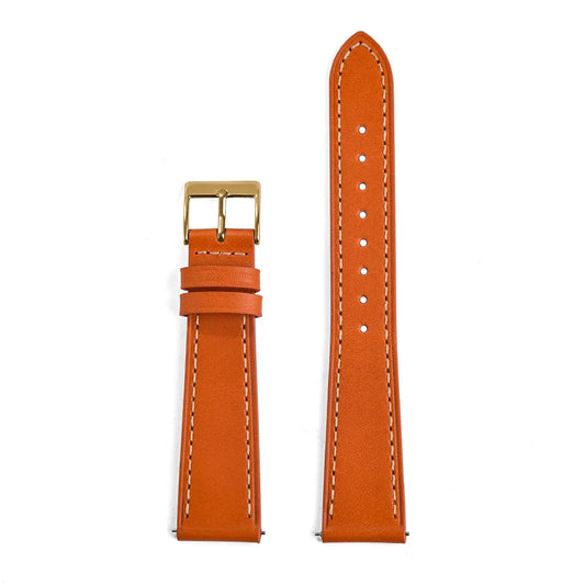 Classic Leather Watch Strap with Quick Release Pin Buckle