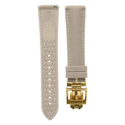 Premium Quality Soft Rubber Strap with White Stitching and Quick Release Butterfly Clasp