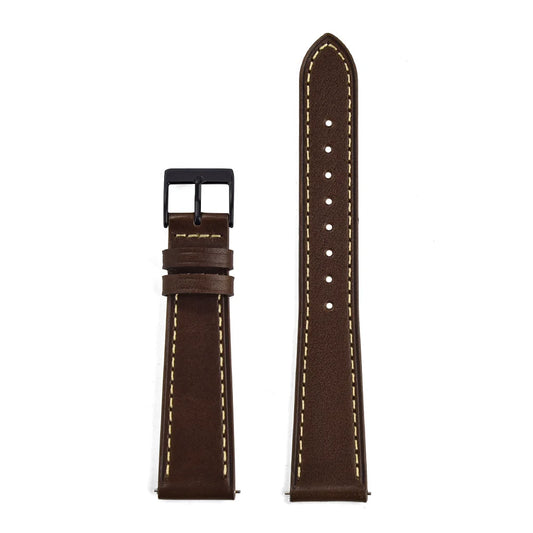 Classic Leather Watch Strap with Quick Release Pin Buckle